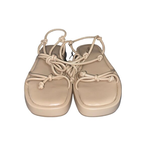 Torrid Tie Ankle Strappy Flatform Sandals Camel Size 8.5 Extra Wide Width - Picture 5 of 11